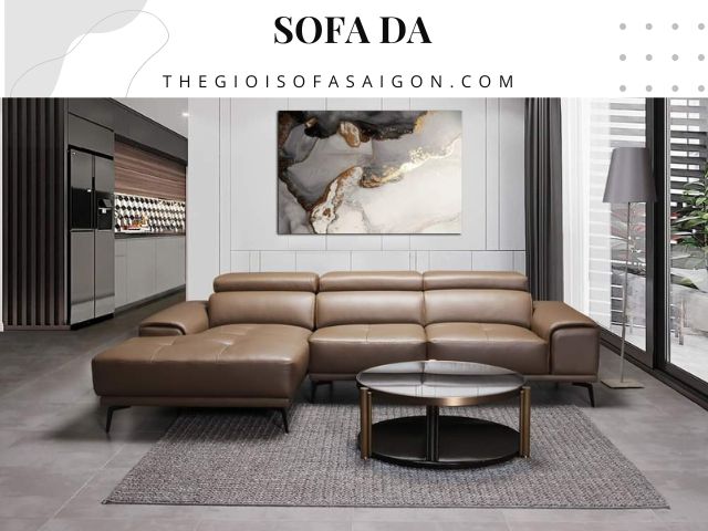 Sofa Phòng Khách Da Bò Thật Rẻ Nhất TP HCM PK-D23